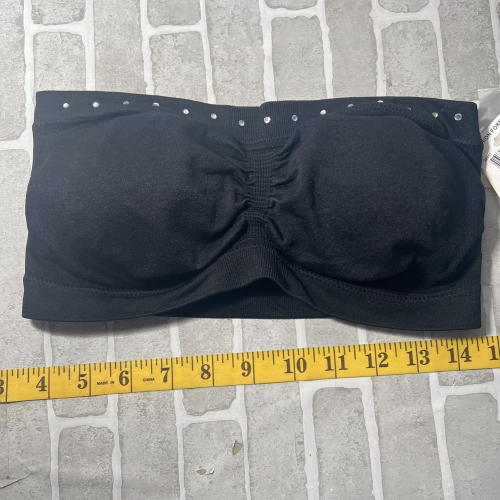 Halogen Bandeau Bra Black Straps Included Size Medium